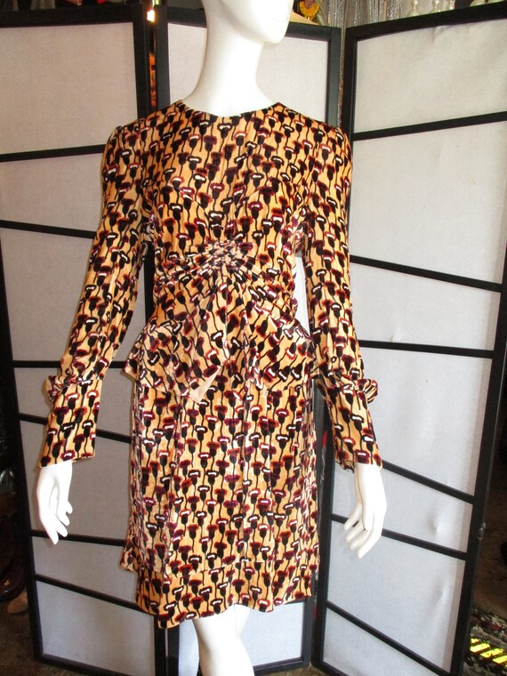 1990's Chloe Velvet Dress Forties Style Silk Prair