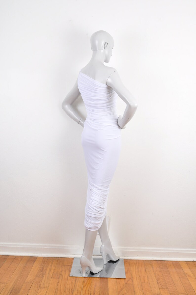 1990 Norma Kamali Swim-dress White Diva Vogue Mermaid Goddess | Etsy
