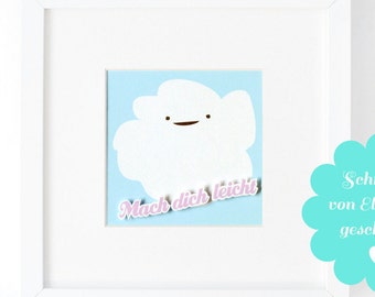 Make yourself easy-clouds with 3d font. Pressure. Cloud. Joy