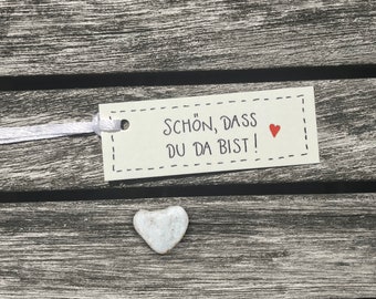 500x Schön, dass du da bist! . Geschenkanhänger  . Gifttags . Papeterie . Geschenk . Geburtstag . Anhänger . Hochzeit . Jubiläum . Fest