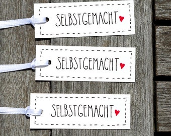 36x Selbstgemacht-Geschenkanhänger