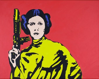 Original painting | Princess Leia (Carrie Fisher), Star Wars | Pop Art Acrylic Painting
