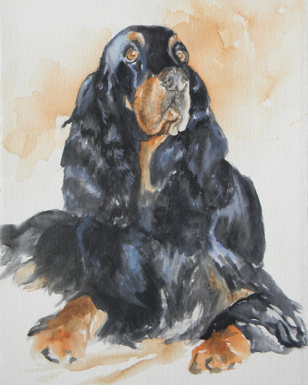 Marshall Gordon Setter dog Digital Reproduction Print of Original Artwork by Jonnie J. Baldwin