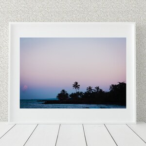 Pastel Sunset Photo Print, Corn Island, Nicaragua, Arte de silueta imagen 5