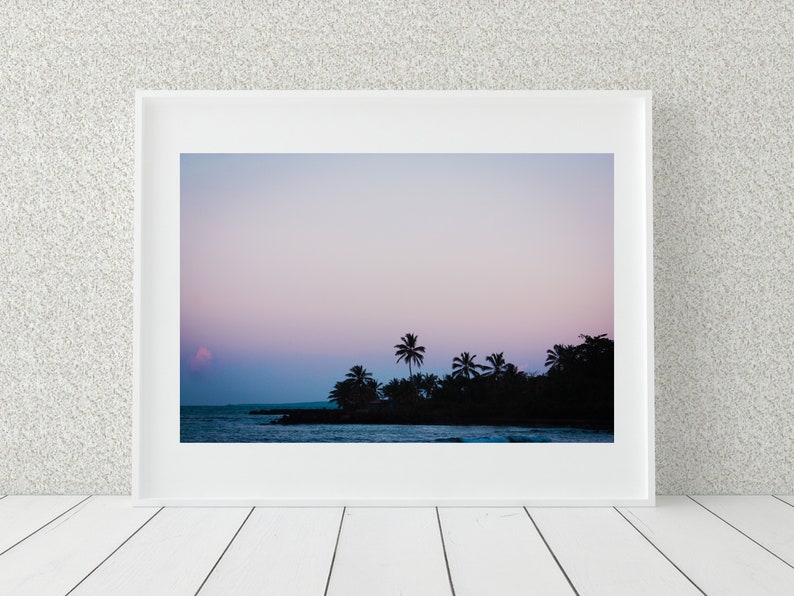 Pastel Sunset Photo Print, Corn Island, Nicaragua, Silhouette Art image 5