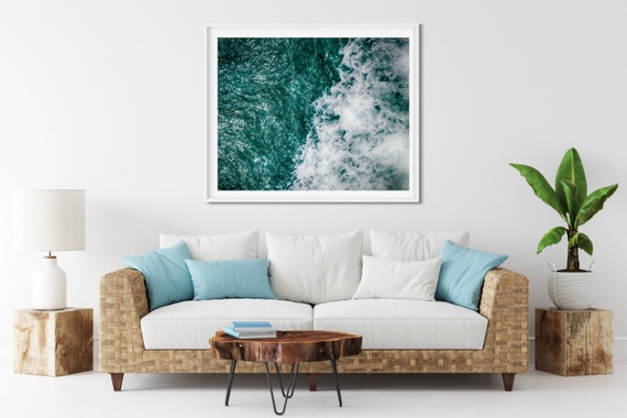 Aerial Ocean Photo Print, Heron Island, Queensland, Abstract Ocean Poster