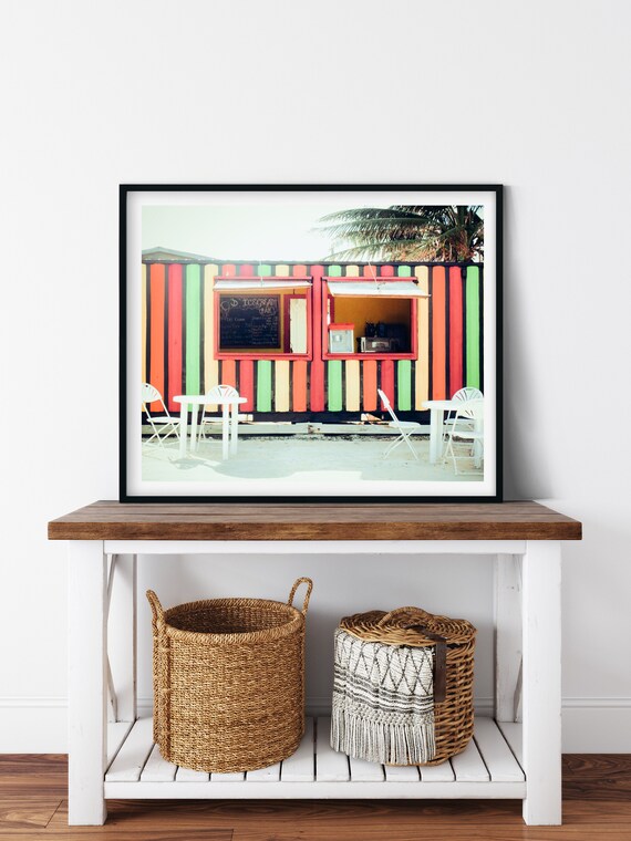 Surf Shack Photo Print, San Pedro, Belize, Beach Wall Art