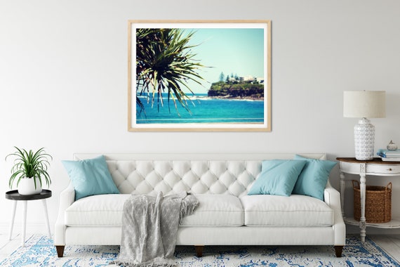 Tropical Palm Photo Print, Moffat Beach, Queensland, Beach Themed Decor