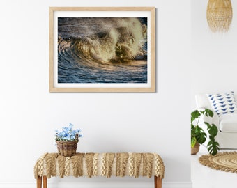 Ocean Wave Photo Print, Sunshine Coast, Queensland, Surf Beach Decor