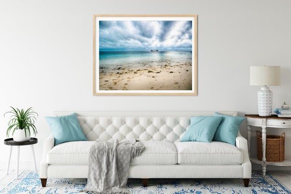 Shipwreck Photo Print, Heron Island, Great Barrier Reef, Beach Scene Art
