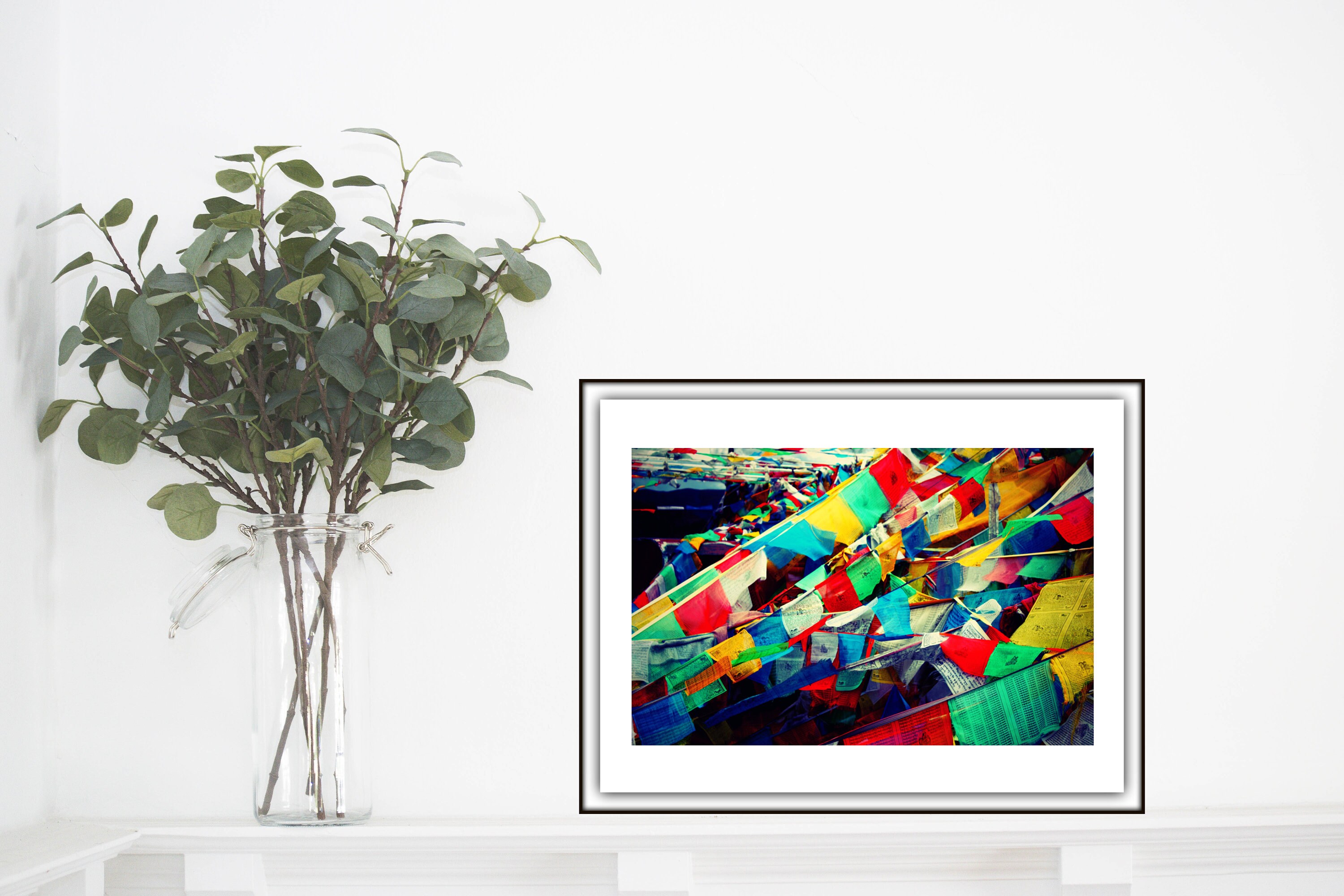 Tibetan Prayer Flags Photo Print, Buddhist Wall Art, Tibet Photography