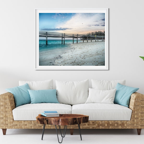 Fishing Pier Photo Print, Heron Island, Great Barrier Reef Queensland, Jetty Wall Art