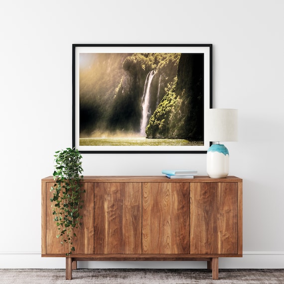 Stirling Falls Photo Print, Milford Sound, New Zealand, Waterfall Art