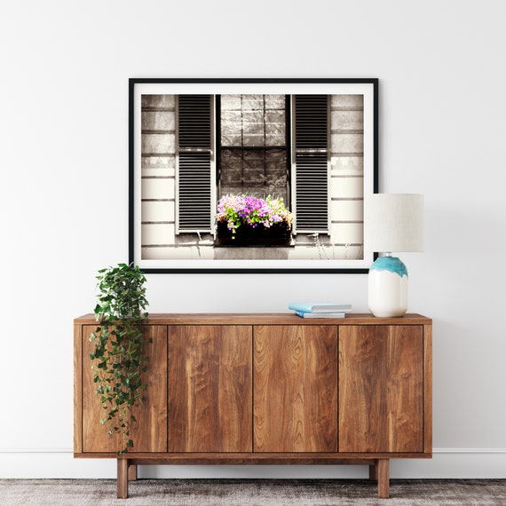 Window Flower Box Photo Print, Boston, Massachusetts, Spring Decor