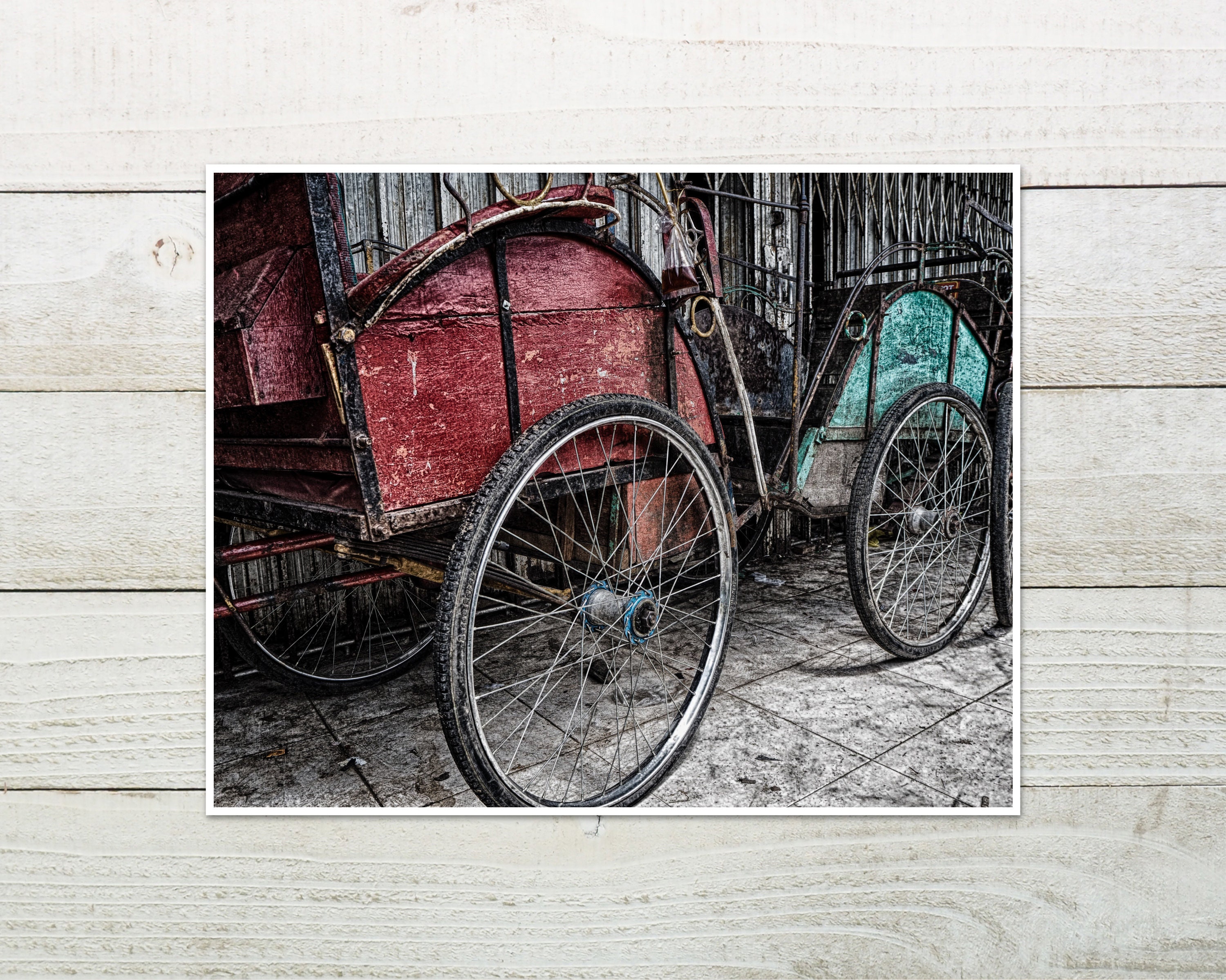 Rickshaw Bike Photo Print, Indonesian Photography, Bicycle ...