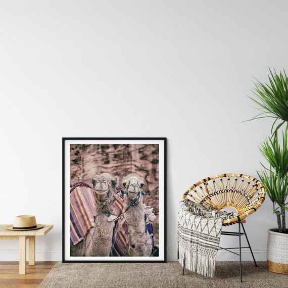 Middle Eastern Camel Photo Print, Petra, Jordan, Boho Nursery Decor