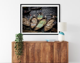 River Boats Photo Print, Bangladeshi Wall Art, Boat Decor