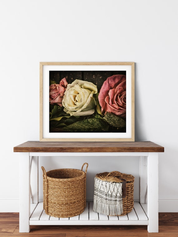 Vintage Inspired Rose Photo Print, Regencycore, Floral Wall Art, Fine Art Photography