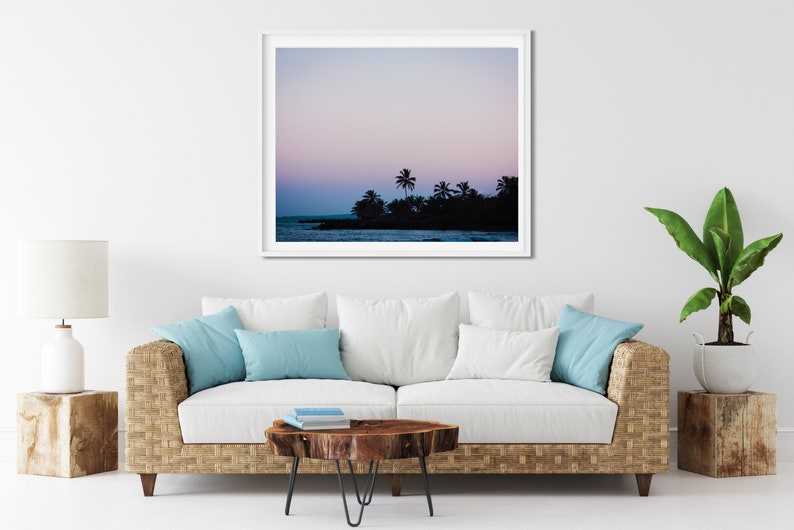 Pastel Sunset Photo Print, Corn Island, Nicaragua, Arte de silueta imagen 2