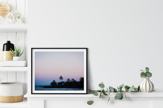 Pastel Sunset Photo Print, Corn Island, Nicaragua, Silhouette Art