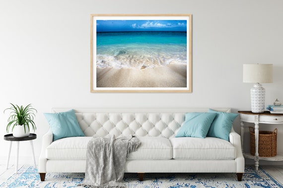 Sandy Beach Photo Print, Heron Island, Great Barrier Reef, Beach Themed Decor