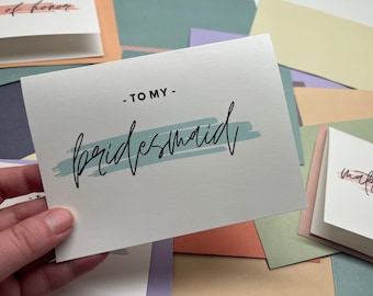 Tarjeta de agradecimiento personalizada para fiesta de bodas / Dama de honor, novia, novio
