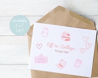 Tarjetas imprimibles de despedida para el primer día de universidad.