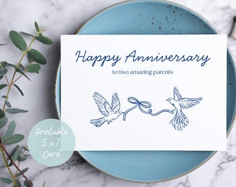 Tarjeta de aniversario de bodas para padres (PDF imprimible)