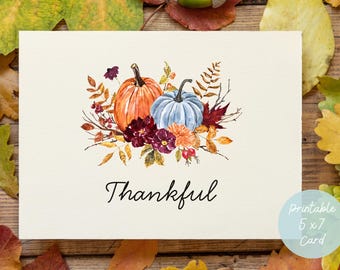 Happy Thanksgiving Card Printable Thankful Card