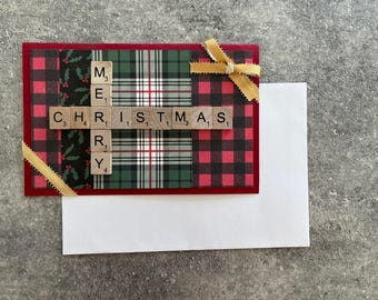 Merry Christmas Card | Christmas Cards Merry Christmas | Merry Christmas Cards | Scrabble Letters Card | Scrabble Tiles Christmas Card