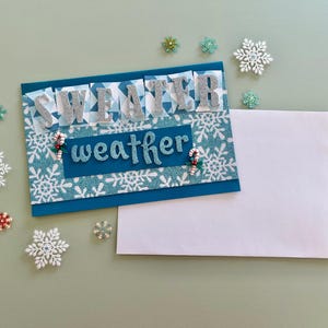 Biglietti di Natale fatti a mano / Biglietto di Natale con maglione e meteo / Biglietti di auguri fatti a mano / Biglietto di Natale Biglietto di Natale con maglione e meteo fatto a mano