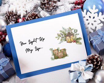 You Light Up My Life Card | Light Up My Life Christmas Card | Printable Holiday Card | Holiday Card Print | Printable Christmas Cards