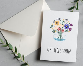 Get Well Soon Card Download | Floral Feel Better Card Printable