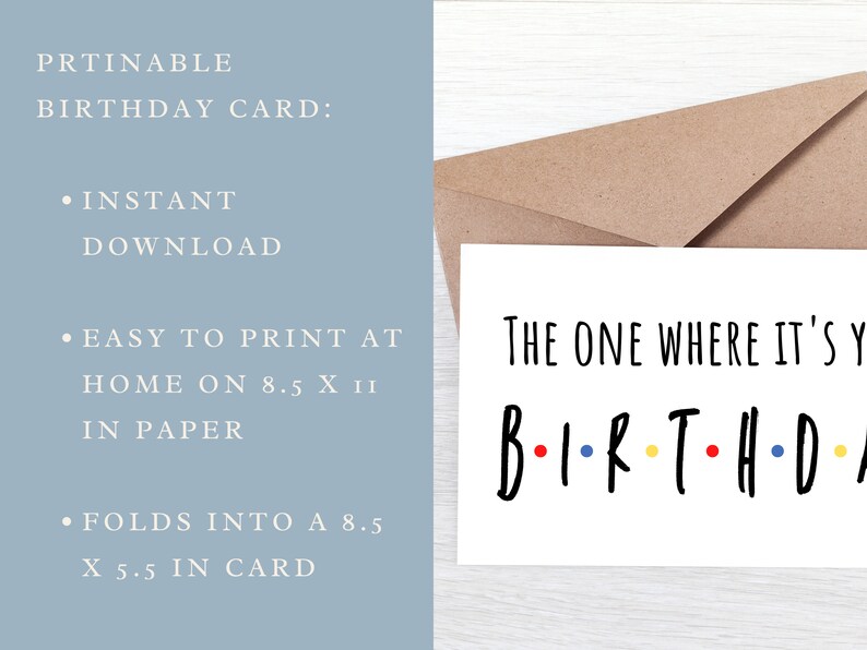 Friends Birthday Card | Printable Birthday Card | Printable Card ...