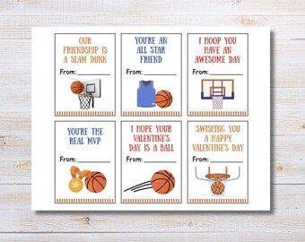 Basketball Valentines Printable | School Valentines From Boys | Basketball Valentine Cards