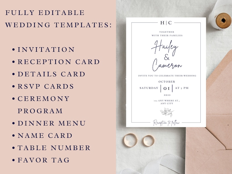 Wedding Invitation Template Minimal Wedding Invitation Design Wedding