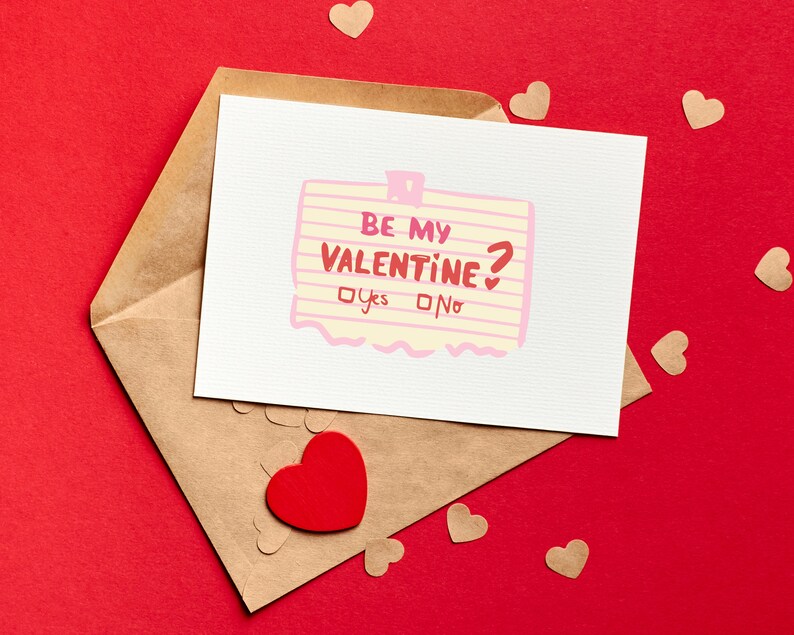 Will You Be My Valentine Card | Download Card for Valentines Day PDF - Etsy