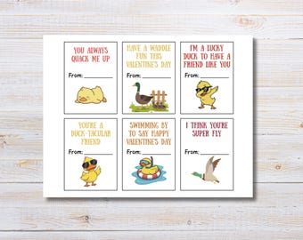 Duck Valentines Day Cards Printable | Kids Valentine Cards Classroom Exchange