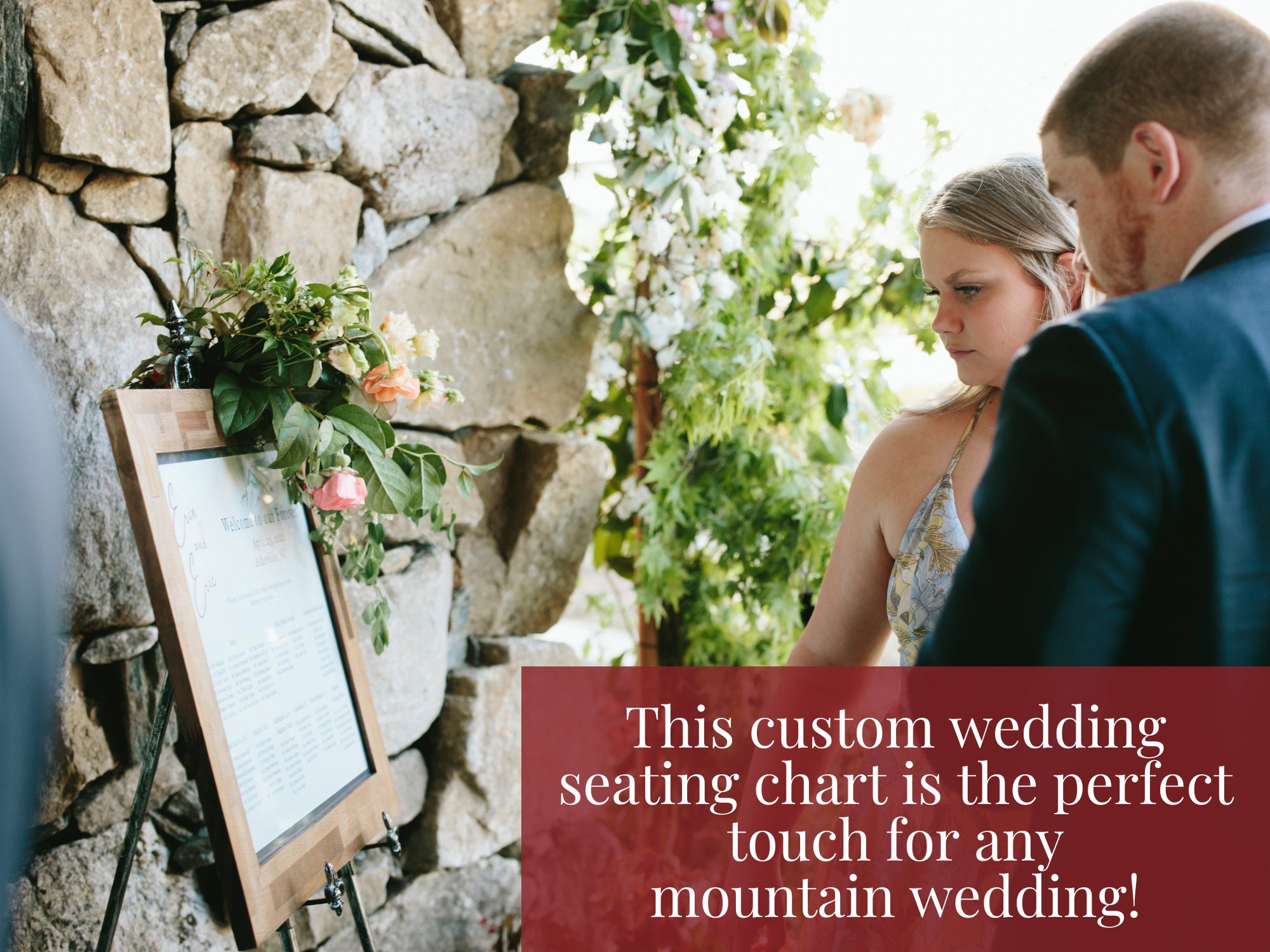 Custom Seating Chart Wedding Sign Seating Chart Sign Mountain Wedding ...