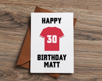 Jersey Cards Football | Printable Birthday Card Canva Template