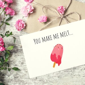 You Make Me Melt Valentine | Printable Valentines Day Card Funny | Printable Card Valentines | Printable Pun Valentines | Cactus Valentine
