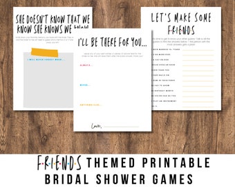 Friends Bridal Shower Games | Bridal Shower Games Printable | Friends Bridal Shower Theme | Printable Games for Bridal Shower Friends games