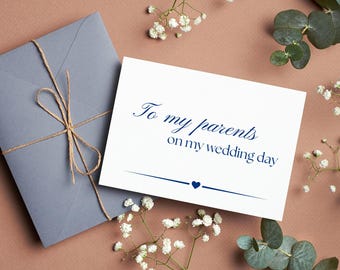 Printable Thank You Card Parents | To My Parents on My Wedding Day
