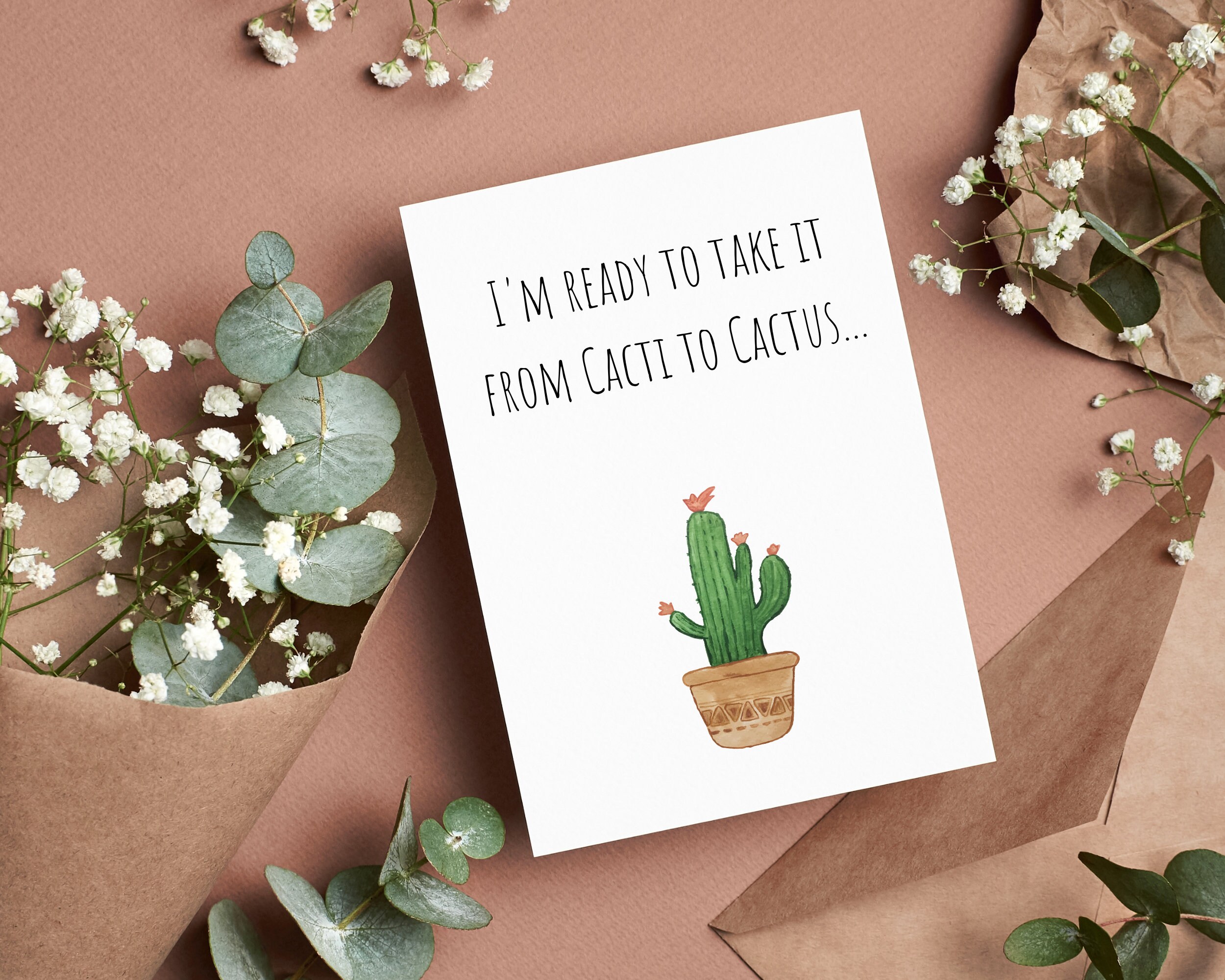 Funny Cactus Valentine Card | Pun Printable (PDF) - Etsy