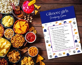 Gilmore Girls Drinking Game Printable | Gilmore Girls Bachelorette Party Game | Bachelorette Party Games Printable | Gilmore Girls Party