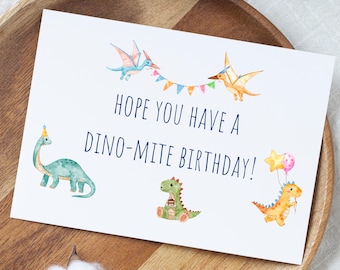 Printable Dinosaur Birthday Card for Kids