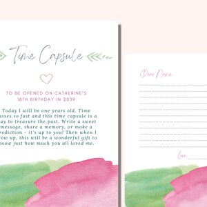 First birthday time capsule | 1st birthday time capsule | Time capsule template | Time capsule first birthday | Time capsule sign template