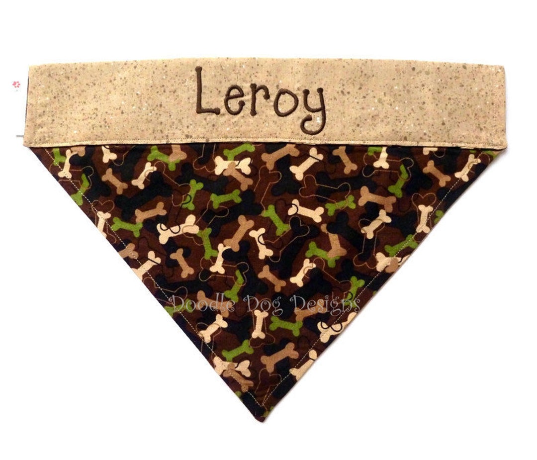 Personalized Camo Dog Bandana Over the Collar Pet Scarf Etsy