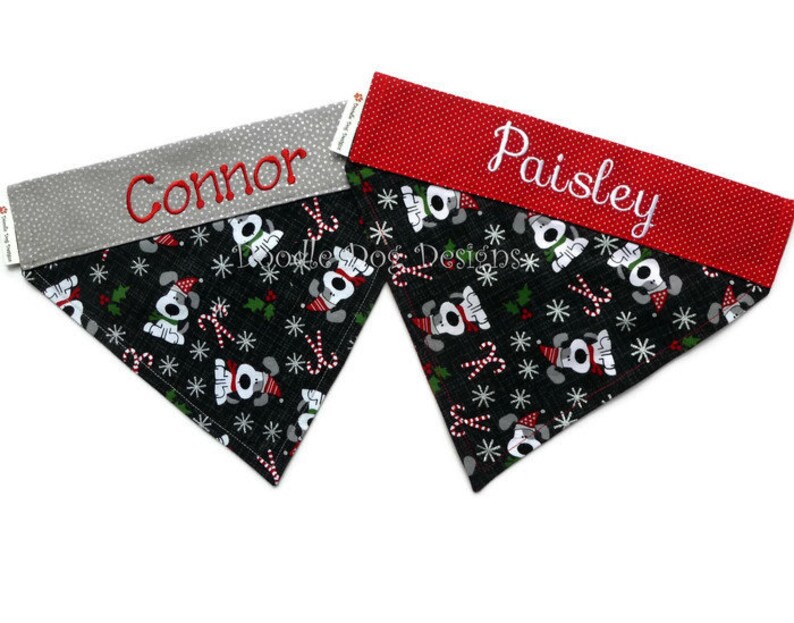 Personalized Christmas Dog Bandana Over the Collar Holiday Etsy