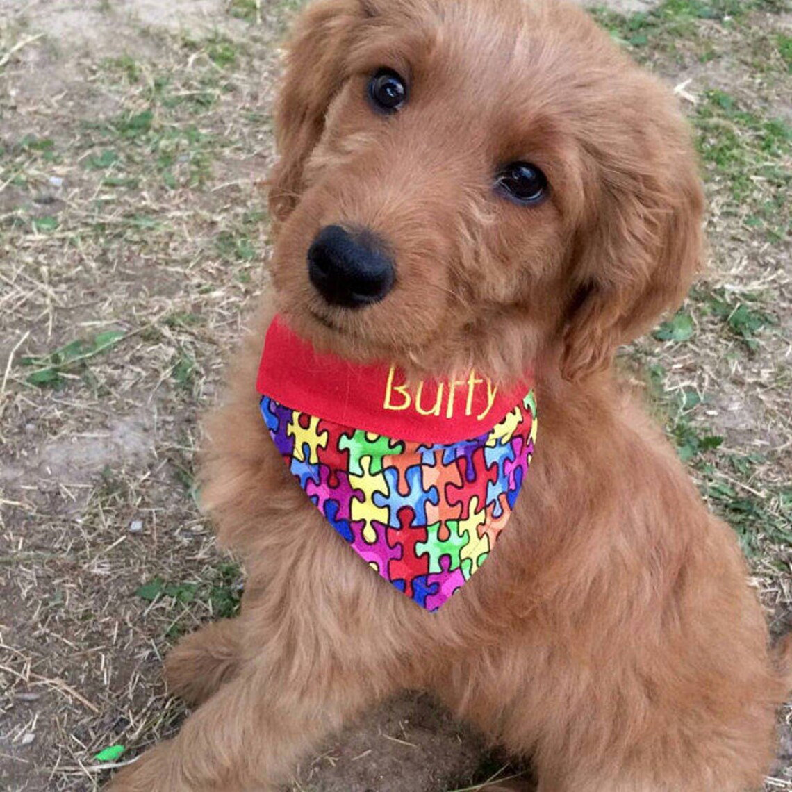 Personalized Autism Awareness Bandana Puzzle Dog Collar Etsy